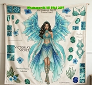 Victoria's Secret Brazilian Waters Tropical Angel Fleece Throw Blanket V121